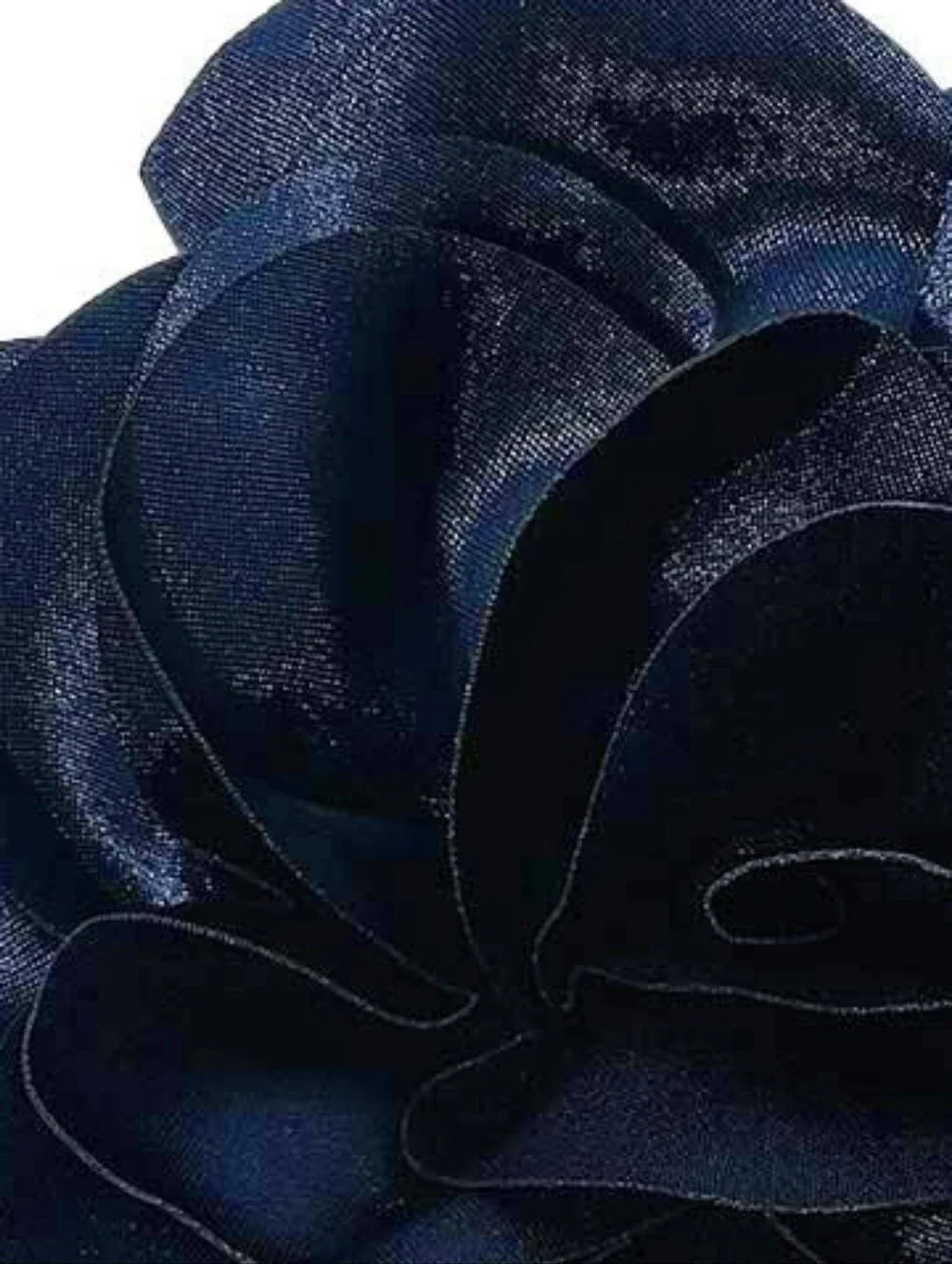 Navy Oversized Fabric Camellia Flower Brooch Pin Hairpin 3D Womens Statement